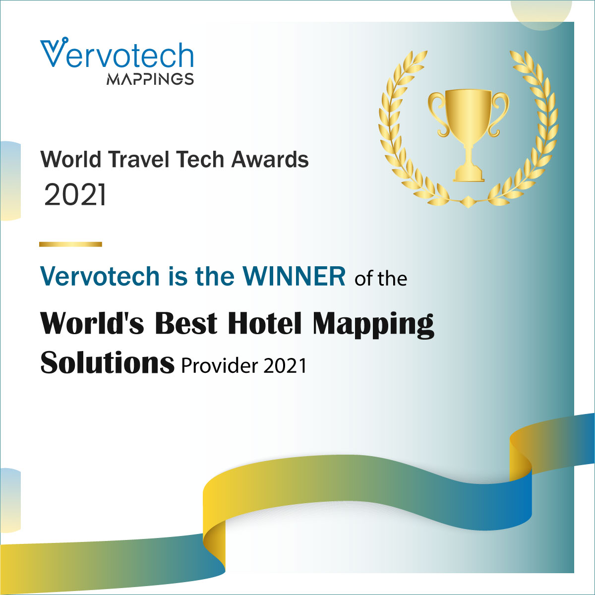 Vervotech announced as the World’s Best Hotel Mapping Solutions Provider 2021 by World Travel Tech Awards