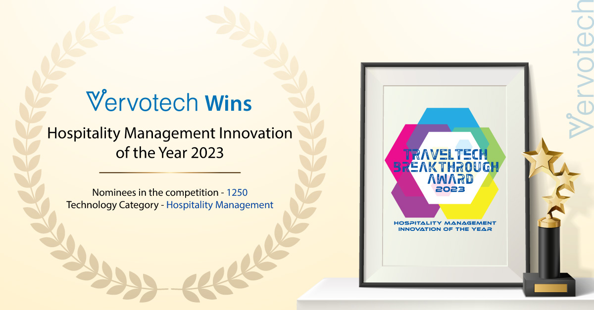 Vervotech Wins the Hospitality Management Innovation of the Year 2023 Award by Travel Tech Breakthrough